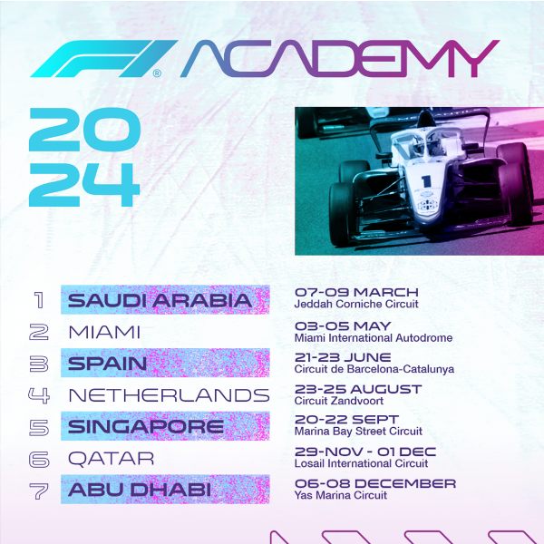F1 Academy announce calendar for 2024 season