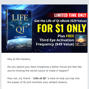 Ready to Manifest the Unimaginable? Life of Qi Ebook Is Here to Help