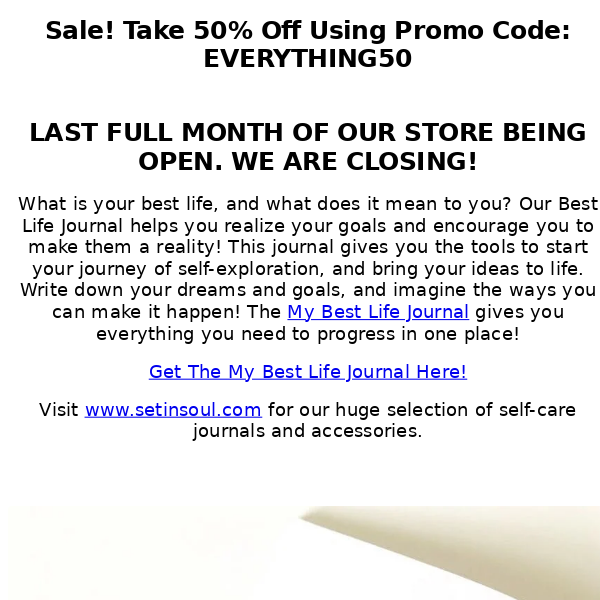 50% Off Everything - My Best Life Journal - Manifest It