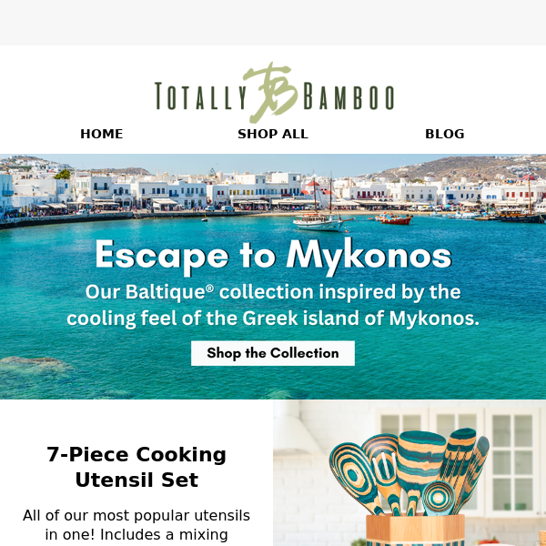 Baltique Mykonos Collection 7-Piece Cooking Utensil Set