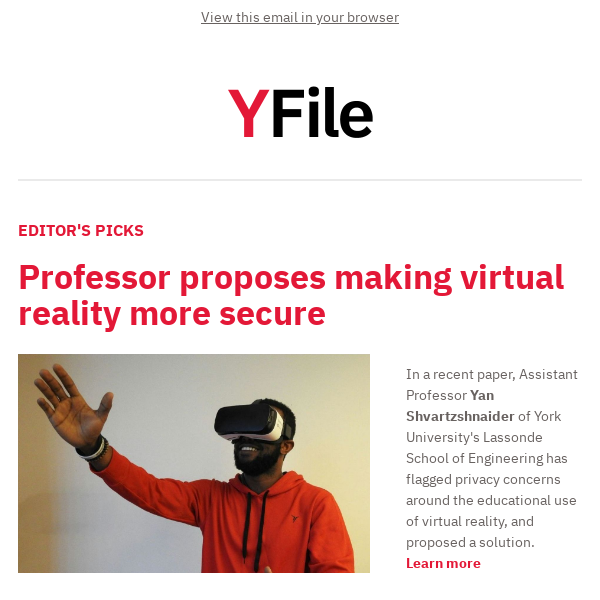 In this issue: virtual reality, outdoor recreation and more