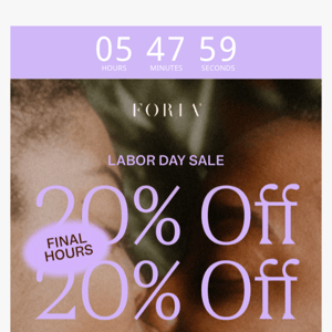 FINAL HOURS: 20% OFF!