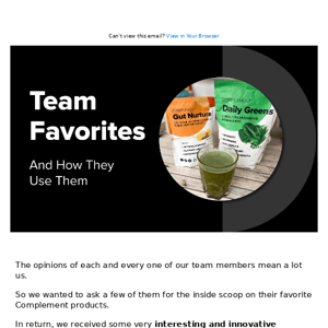 👯 Team Favs – and How They Use Them