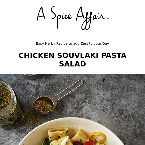 Chicken Souvlaki Pasta Salad 🍃🍗💛
