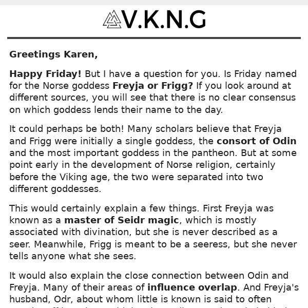 🧝‍♀️☾☼ Friday is the day of the goddess, but which one?