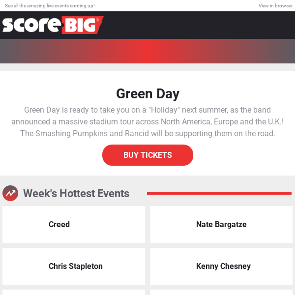 Green Day / Creed / Chris Stapleton / Nate Bargatze / And More!