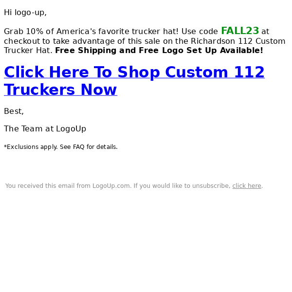 10% Off Custom Richardson 112 Trucker Hat
