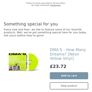 NEW! DMA’S - How Many Dreams? [Neon Yellow Vinyl]