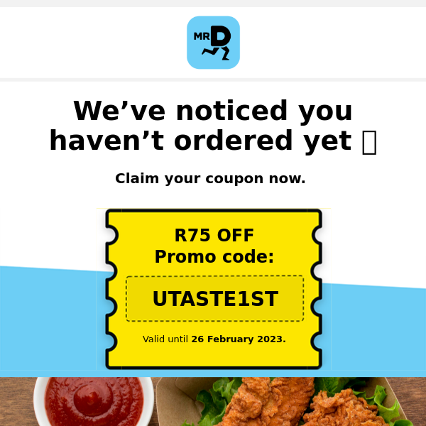 Get R75 OFF your first order 😋