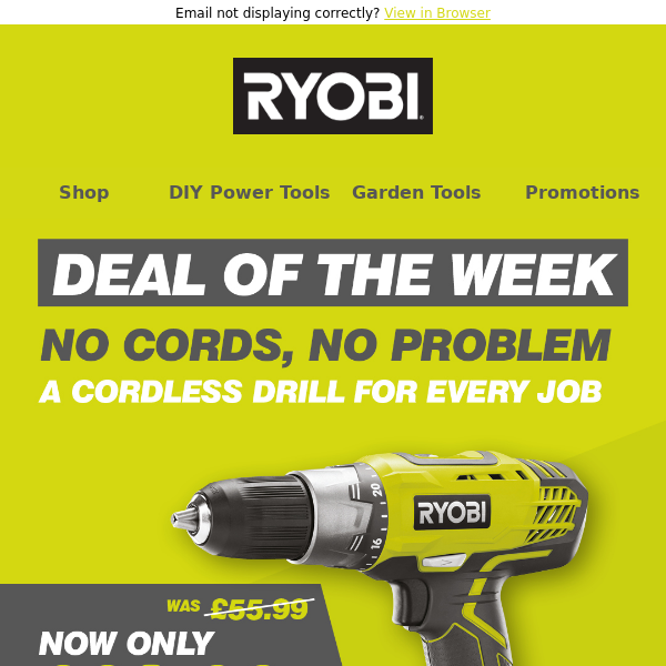 Deal of the Week - Save £23 on the 18V ONE+™ Cordless Drill Driver 💥