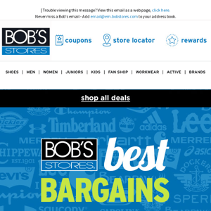 Bob's BEST Bargains 70-90% OFF!