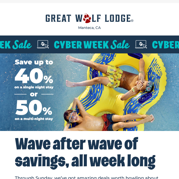 Cyber Week Extravaganza: Up to 50% Off Stays
