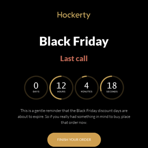 Yes, Black Friday Ends Today