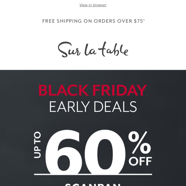 Black Friday Early Deal: Scanpan up to 60% off.