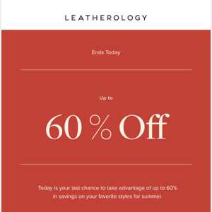 Up to 60% Off - Almost Over!