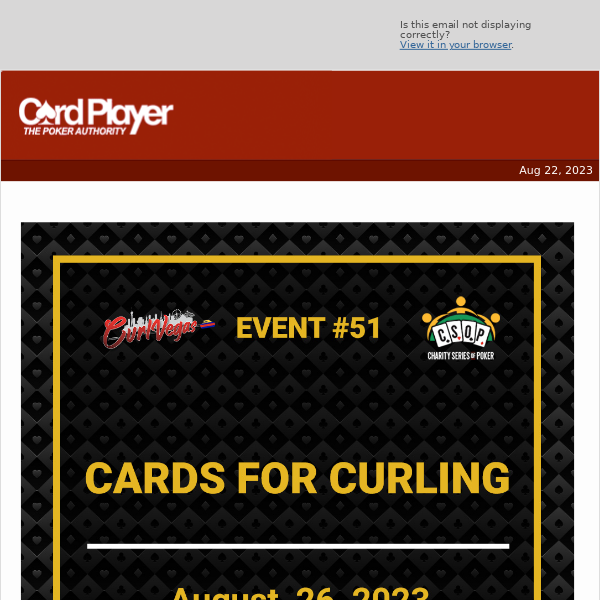 Second Annual Charity Series Of Poker Cards For Curling Event Set Aug. 26