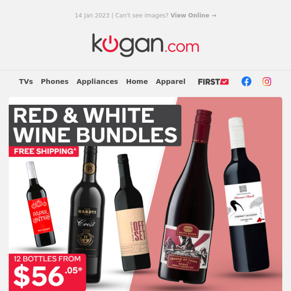 🍾 Free Shipping on Red & White Wine Bundles^ - 12 Bottles from $56.05*!