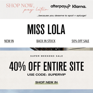 📣 TEAM LOLA’S MVPS!! 40% OFF ✨