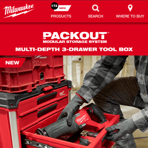 NEW! PACKOUT™ Multi-Depth 3-Drawer Tool Box