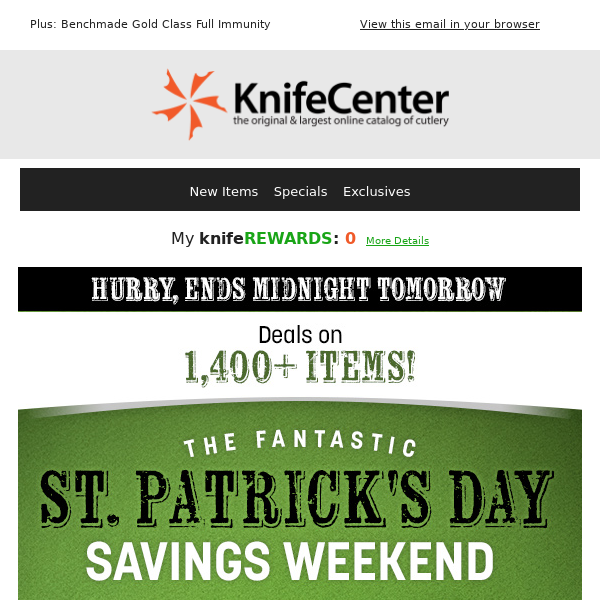 St. Patrick's Day Savings Weekend - Ends Soon!