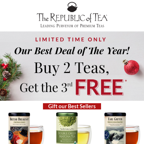 Buy 2, Get the 3rd FREE Ends Soon!