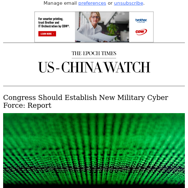 Congress Should Establish New Military Cyber Force: Report