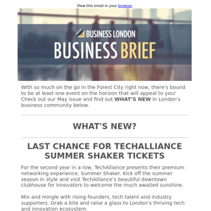 BUSINESS BRIEF: Last chance to register for TechAlliance's Summer Shaker