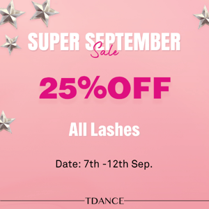 Stocking Your Lashes In September ,Enjoy 25% OFF