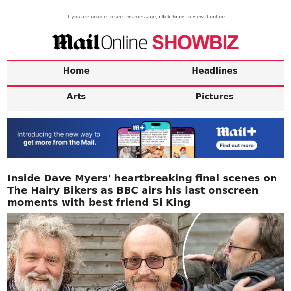 Inside Dave Myers' heartbreaking final scenes on The Hairy Bikers as BBC airs his last onscreen moments with best friend Si King