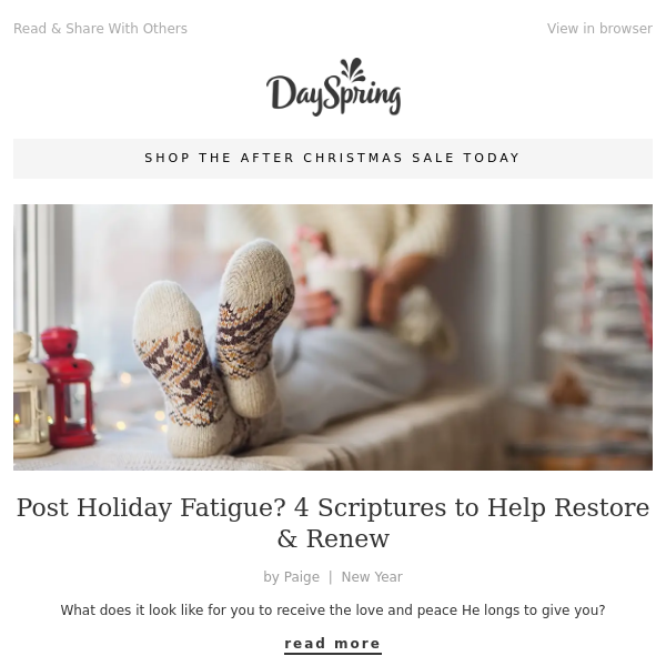 Post Holiday Fatigue? 4 Scriptures to Help Restore & Renew