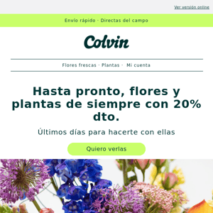 -20% para despedir las flores y plantas de siempre 👋