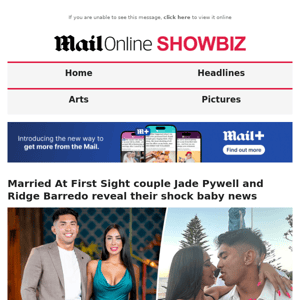 Married At First Sight couple Jade Pywell and Ridge Barredo reveal their shock baby news