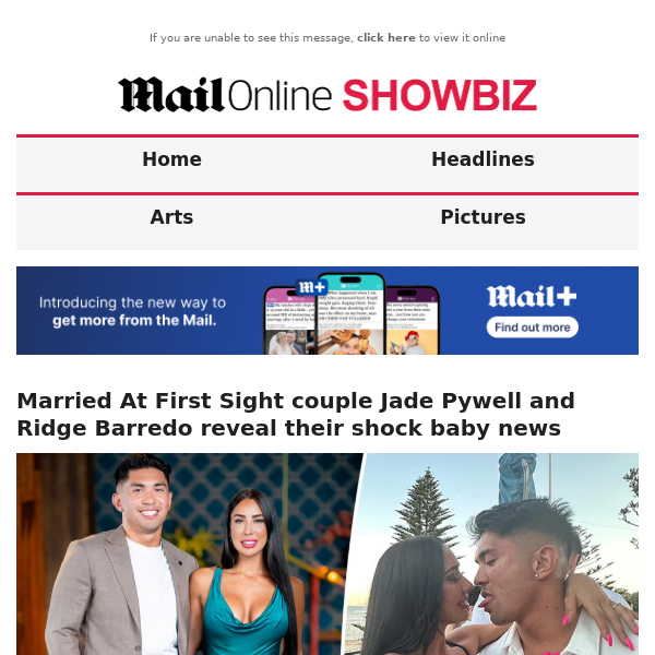 Married At First Sight couple Jade Pywell and Ridge Barredo reveal their shock baby news