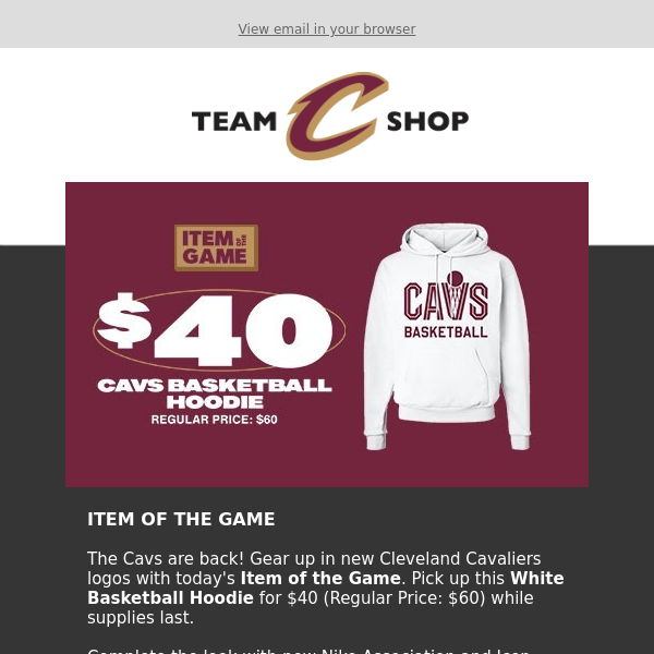Cavs The Land City Edition Warm Up Hoodie