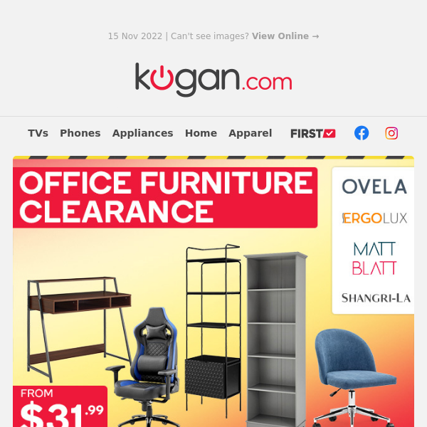 Office Furniture from $31.99 in End of Year Clearance - Only While Stocks Last!