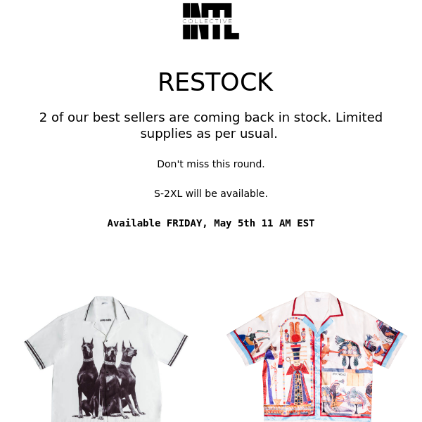 RESTOCK ALERT.