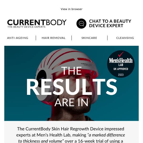 CurrentBody Skin Hair Regrowth | Men's Health Lab Approved