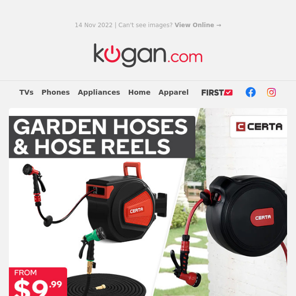 Garden Hoses & Hose Reels from $9.99 for Summer Gardening!