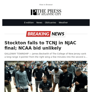 Stockton falls to TCNJ in NJAC final; NCAA bid unlikely