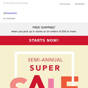 It's here! Semi-Annual SUPER Sale! 🙌