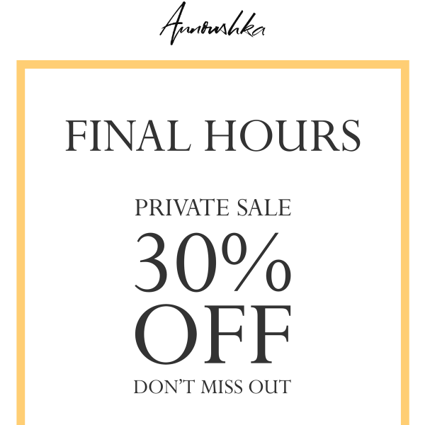 Annoushka, your private sale ends tonight.
