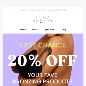 20% OFF FINAL HOURS ⏰ 🏃🏽‍♀️