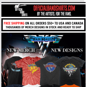 🎸 Van Halen: New Merch. New Designs. 15% Off. 