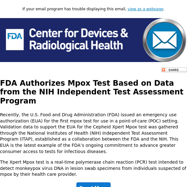 Mpox Update: FDA authorizes Xpert Mpox Test