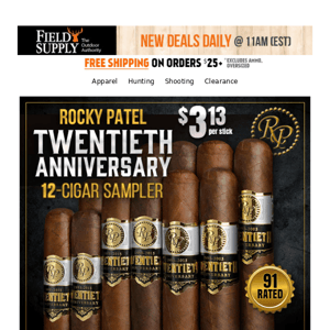 🔥 Rocky Patel's Twentieth Anniversary and other top-rated cigars on sale now!