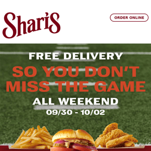 Free Delivery - ALL WEEKEND!