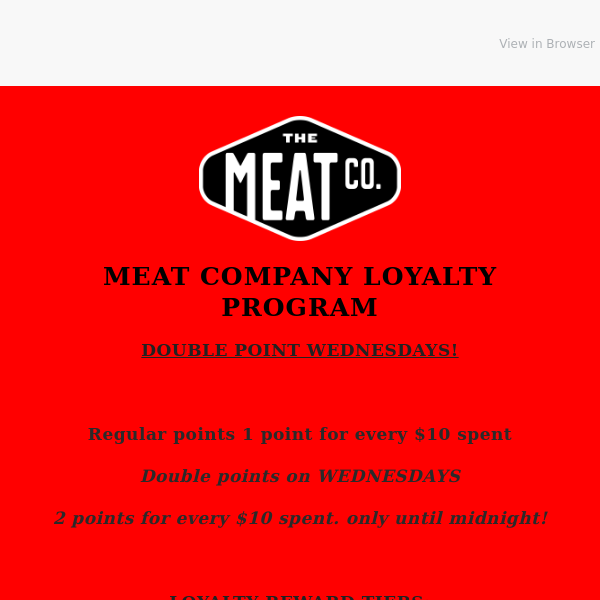 Boost Your Loyalty Points with Meat Co.'s Double Point Wednesdays! 🥩🎉
