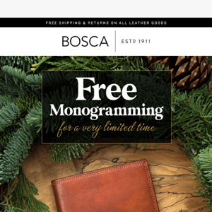 Monogramming Is Free for a Very Limited Time. 🎁