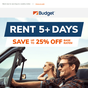 Rent 5+ days, Save up to 25% OFF base rates!