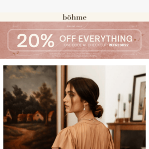 SALE!!! Shop 20% off EVERYTHING!